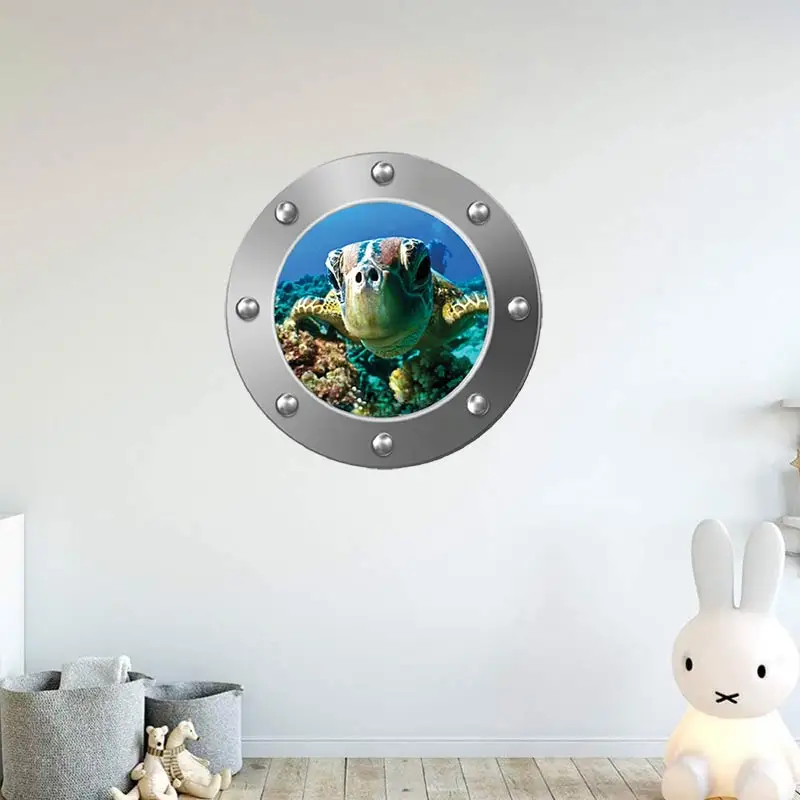 M410 Sea life Shark Fish Submarine Window Wall Stickers Refrigerator Bathroom Home Decoration  Mural Art Animal Decals