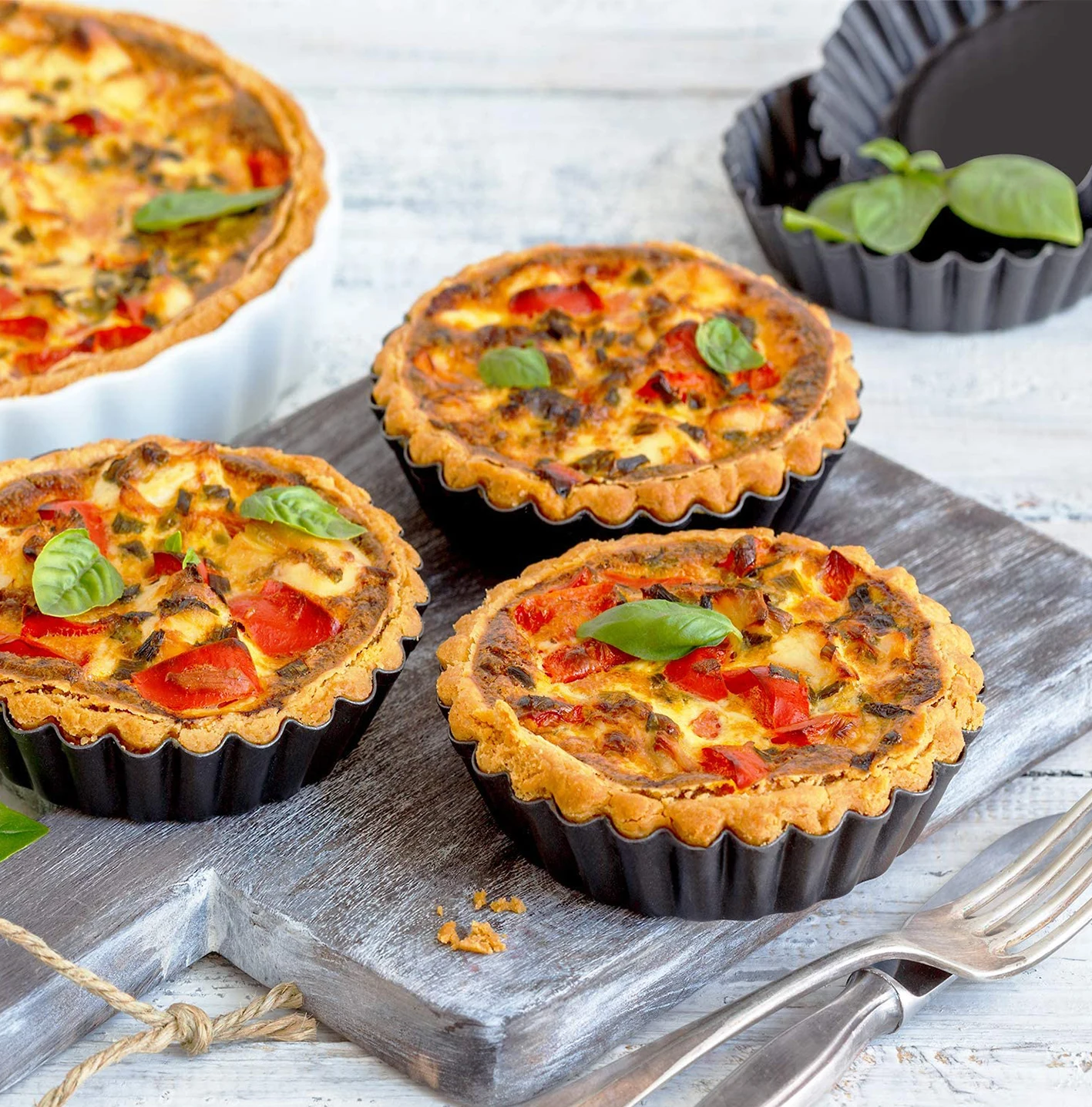 탈착식 바닥이 있는 미니 타르트 팬, 붙지 않는 라운드 - Muffin Tin Nonstick 리뷰 및 가격