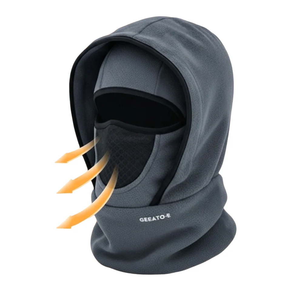 Waterproof Polar Fleece Balaclava Hat Thermal Cycling Skiing Hooded Neck Warmer for Cold Weather Face Neck Warmer Beanie Cap, image 9