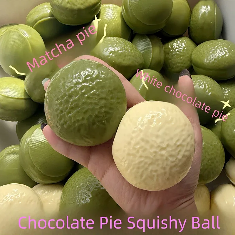 Simulation Chocolate Pie Squishy Ball Soft Slow Rebound Squeeze Toy Portable Hand Pinch Stress Relief Fidget Toy Novelty Gift