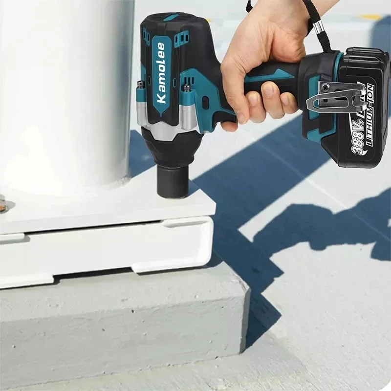 

l For Kamolee 1800 N.M Torque Brushless Electric Impact Wrench 1/2 In Lithium-Ion Battery For Makita 18V Battery