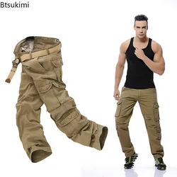 2026 Men's Military Cargo Pants Trend Multi-pockets Loose Cotton Casual Pants Overalls Army Tactical Trouser for Men Plus Size46