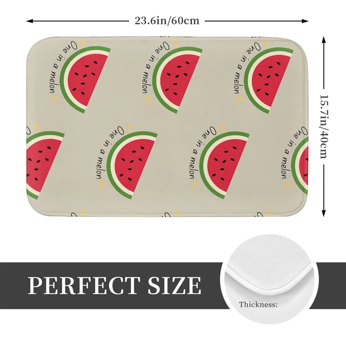 Cute Watermelon Slices Non-slip Doormat Floor Mat Sand Scraping Carpet Rug for Kitchen Entrance Home Bedroom Footpad Mats