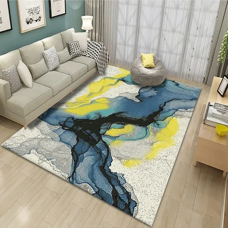 Modern Luxury Ink Carpet Living Room Coffee Table Rug Chinese Style Bedroom Bed Mat Decoration Home Sofa Non-slip Absorbent Pad