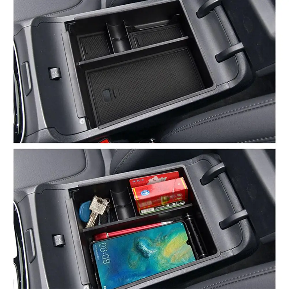 Center Console Organizer Tray For Hyundai Tucson NX4 Limited 2022 Car Central Armrest ABS Secondary Storage Box