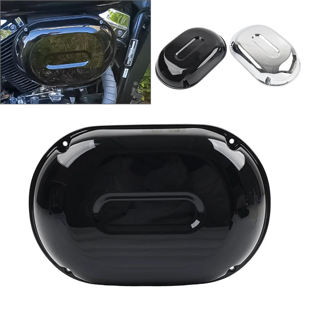 1Pcs Motorcycle Air Filter Cleaner Cover Guard Protector For Honda Shadow Spirit VT750DC 2001-2007 ABS Chrome/Glossy Black