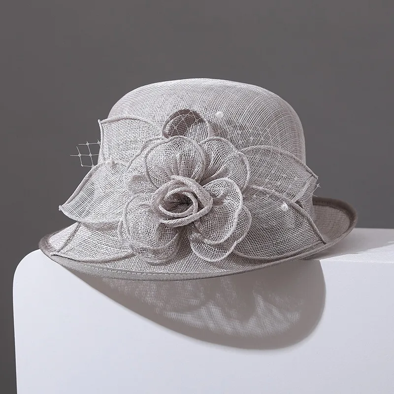 

Sinamay Wedding Fedora Hats For Women Ladies Elegant Church Kentucky Derby Cap Tea Party Dress Formal Occasion Millinery Hat