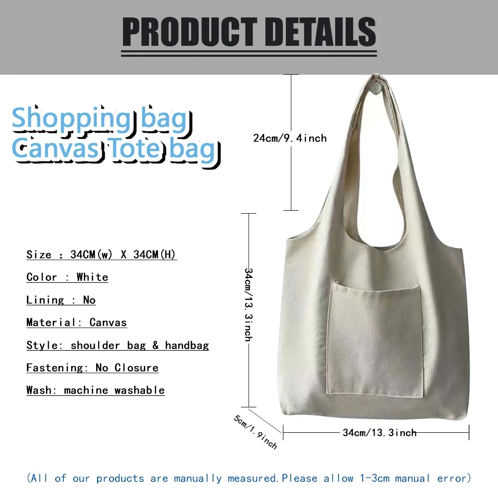 Daily Commute Canvas Tote Bag King Print Vest Style Soft Canvas Material Student Book Shoulder Bag