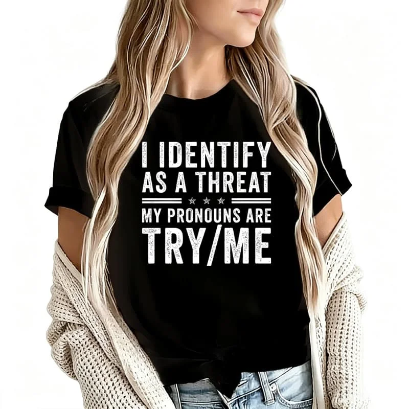 I Identify as a Therapist Women's T-Shirt 100% Cotton Funny Graphic Short Sleeve Tee Novelty Shirt Casual Crew Neck Top S-5Xl