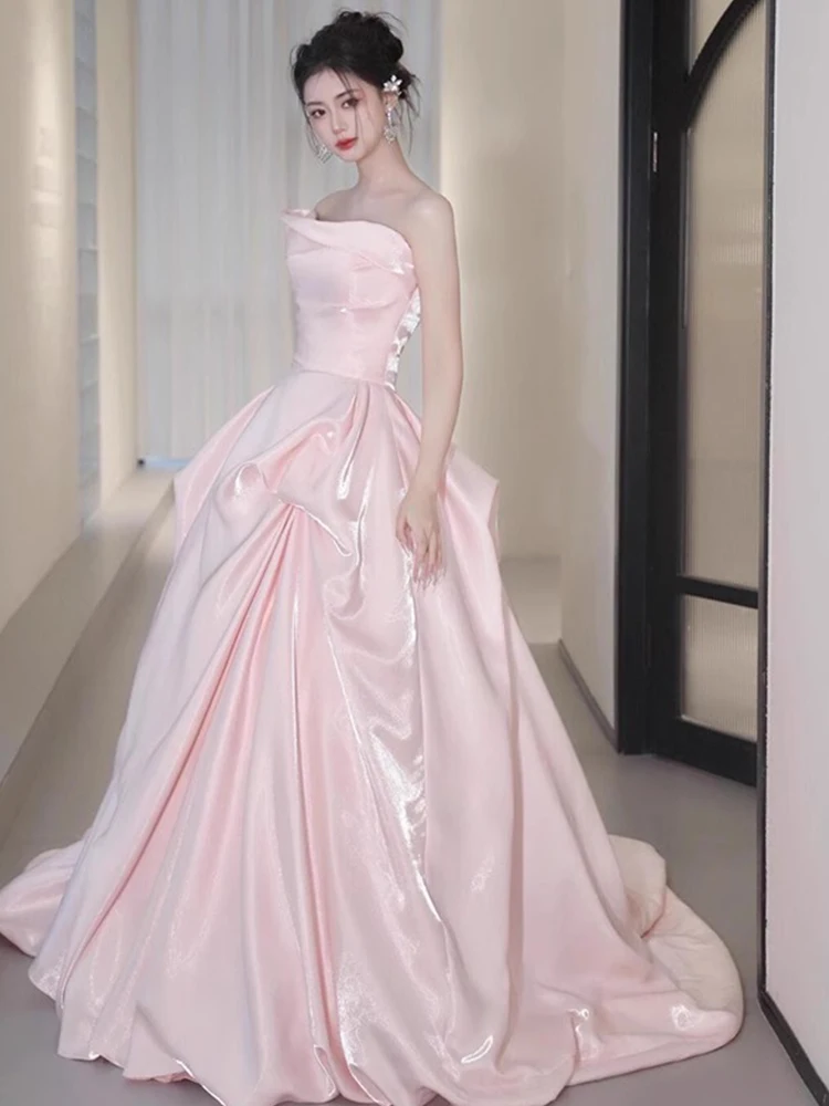 stunning-pink-satin-bridesmaid-evening-gown-2026-new-sle-engagement-wedding-dr-light-wedding-dr-banquet-host
