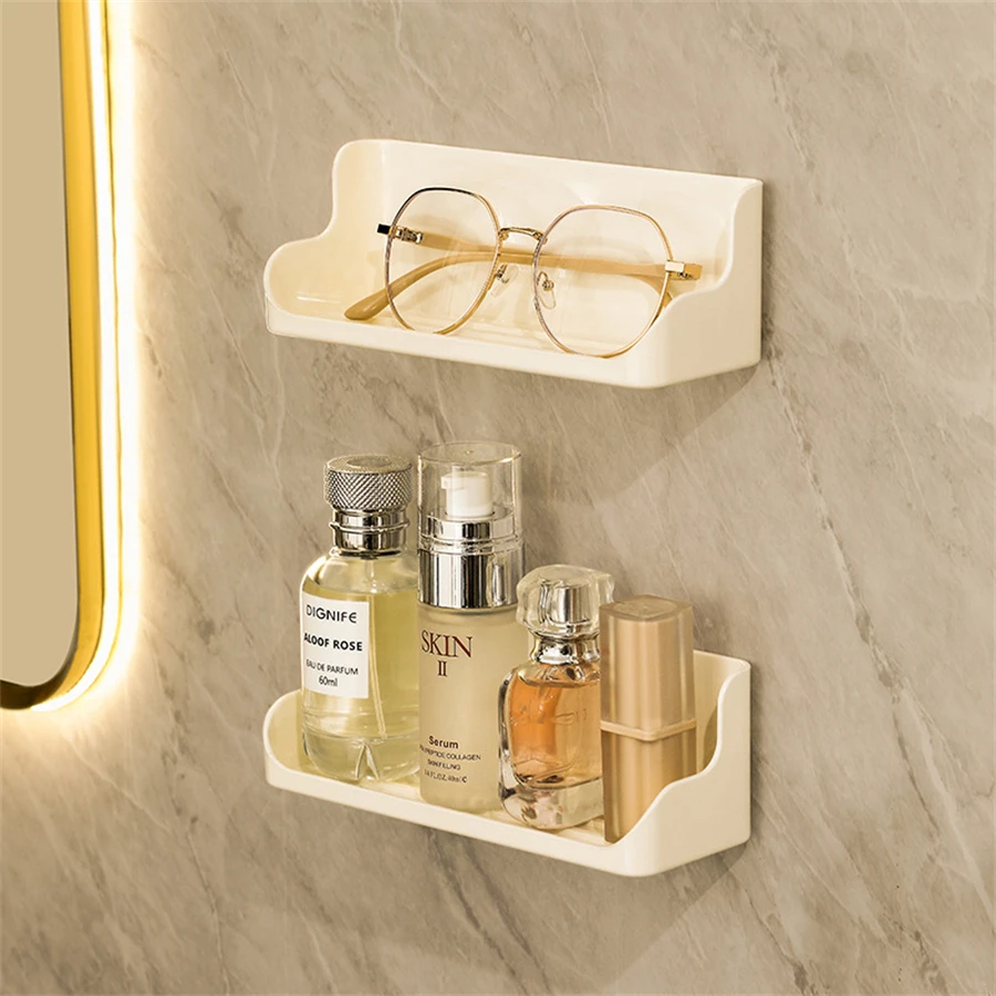 1 Multi-Functional Wall-Mounted Storage Rack, Bathroom No-Drill Drainage Storage Rack for Miscellaneous Items, Eyeglasses, Sunglasses, Frame Bedside