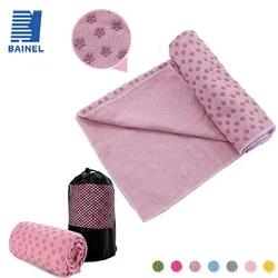 183*63cm Portable Anti-slip Sweat-absorbent Yoga Mat Towel Cloth Mat Ultra-thin Yoga Blanket Towel Blanket Workout with Bag