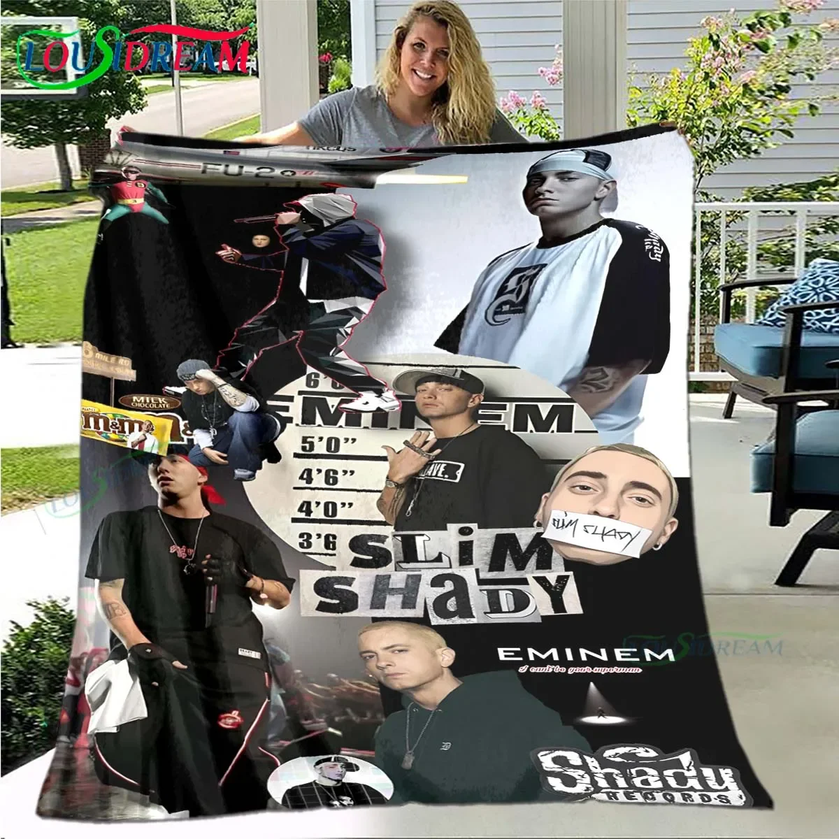 

Pop Singer E-Eminem Blanket,Flannel Throw Blanket for Home Bedroom Bed Sofa Picnic Office Hiking Leisure Nap Birthday Gift