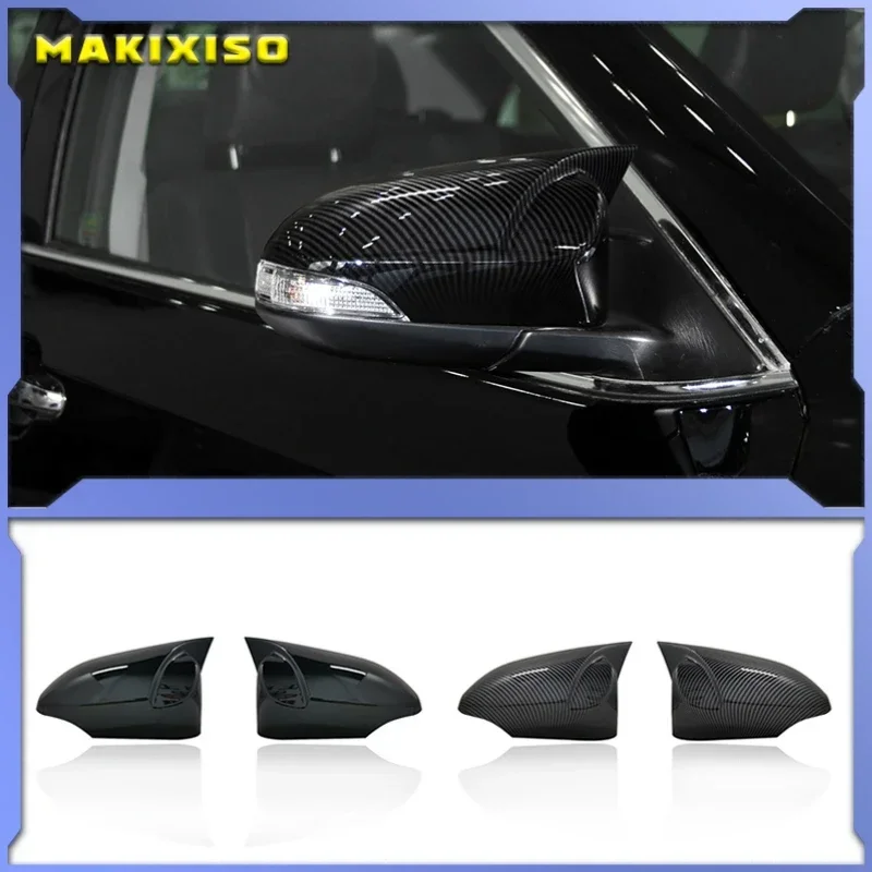 

Pair Black/Carbon Fiber Look Rearview Mirror Caps Car Door Wing Mirror Cover Replacement For Toyota Camry 2011-2017