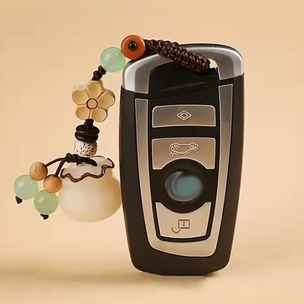 Buddhist Jewelry Car Accessories Keyring Hand-made Key Holder Bodhi Purse Key Holder Women Bag Pendant Chinese Lucky Keychain