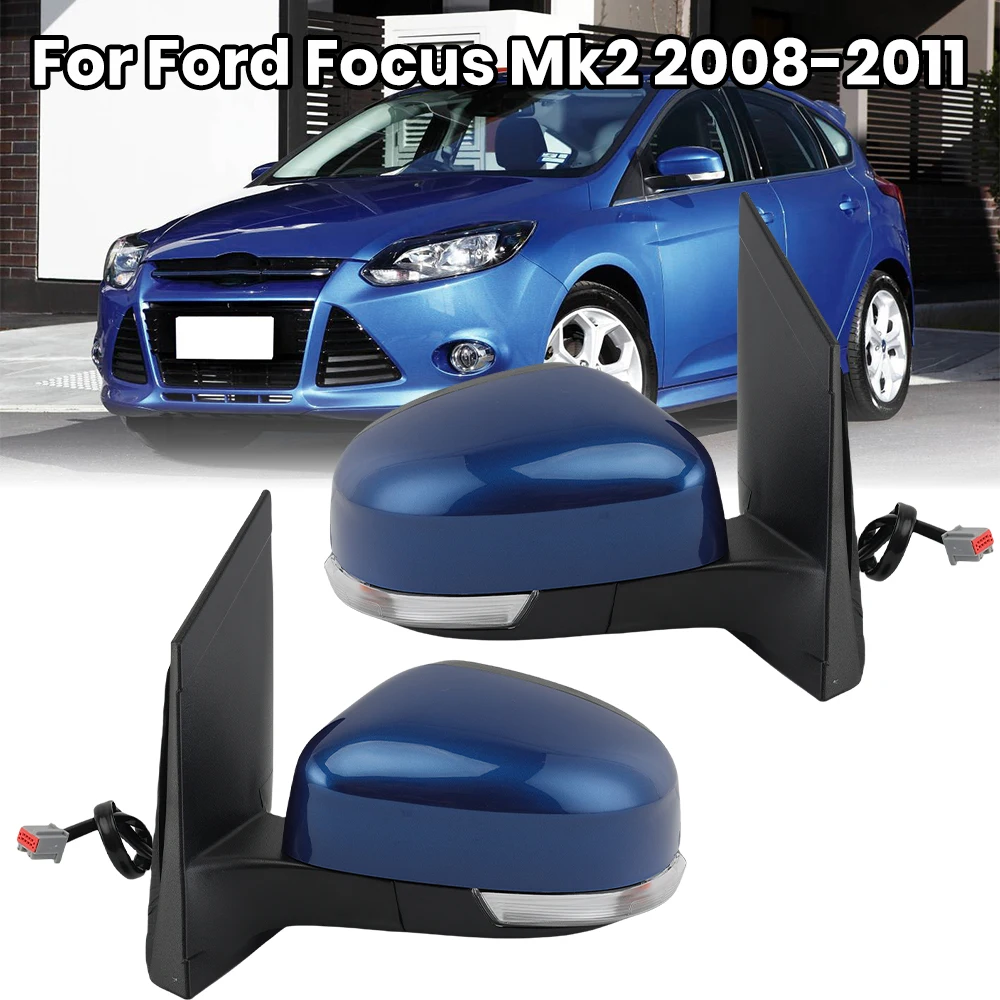 

6 Pins Rearview Mirror Assembly For Ford Focus Mk2 2008-2011 Turn Signal Light Heated Manual Folding Door Mirror Car Accessories