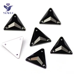 YANRUO 3270 All Sizes Jet Triangle Black Base Flatback Crystal Rhinestone Paste Sew On Strass For Clothes Decoration