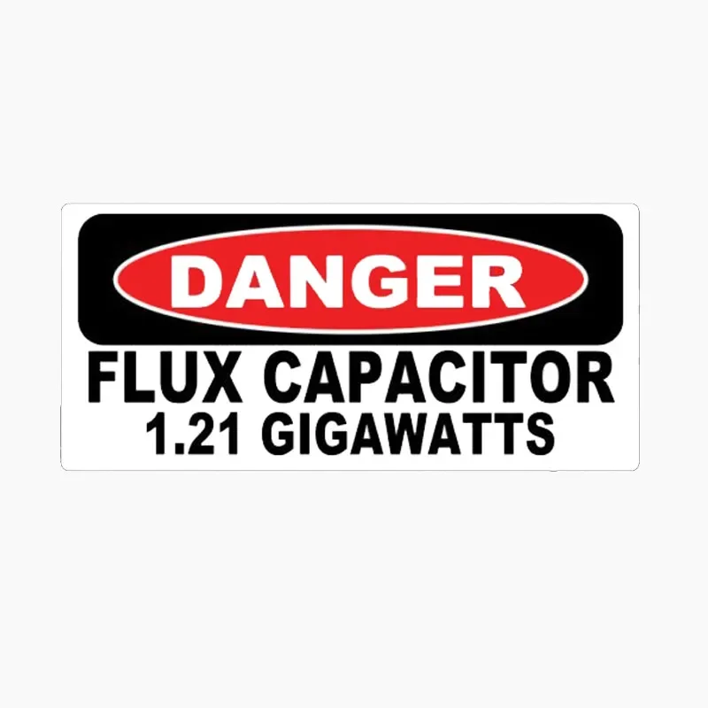 Interesting Car Decal for Dangerous Flux Capacitor 1.21 Gigawatt Reflective Car Vinyl Waterproof Sticker