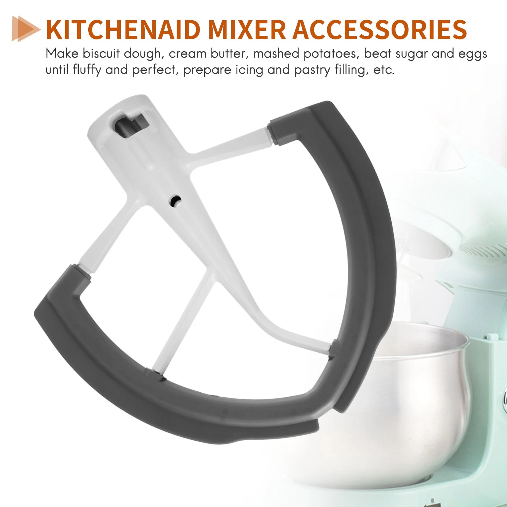 KitchenAid-Batteur à Bord Flexible pour Filles, Support de Levage, Centre Commercial, 6 Pintes, Pâte, Pagaie Assad avec Bords en Silicone Flexibles