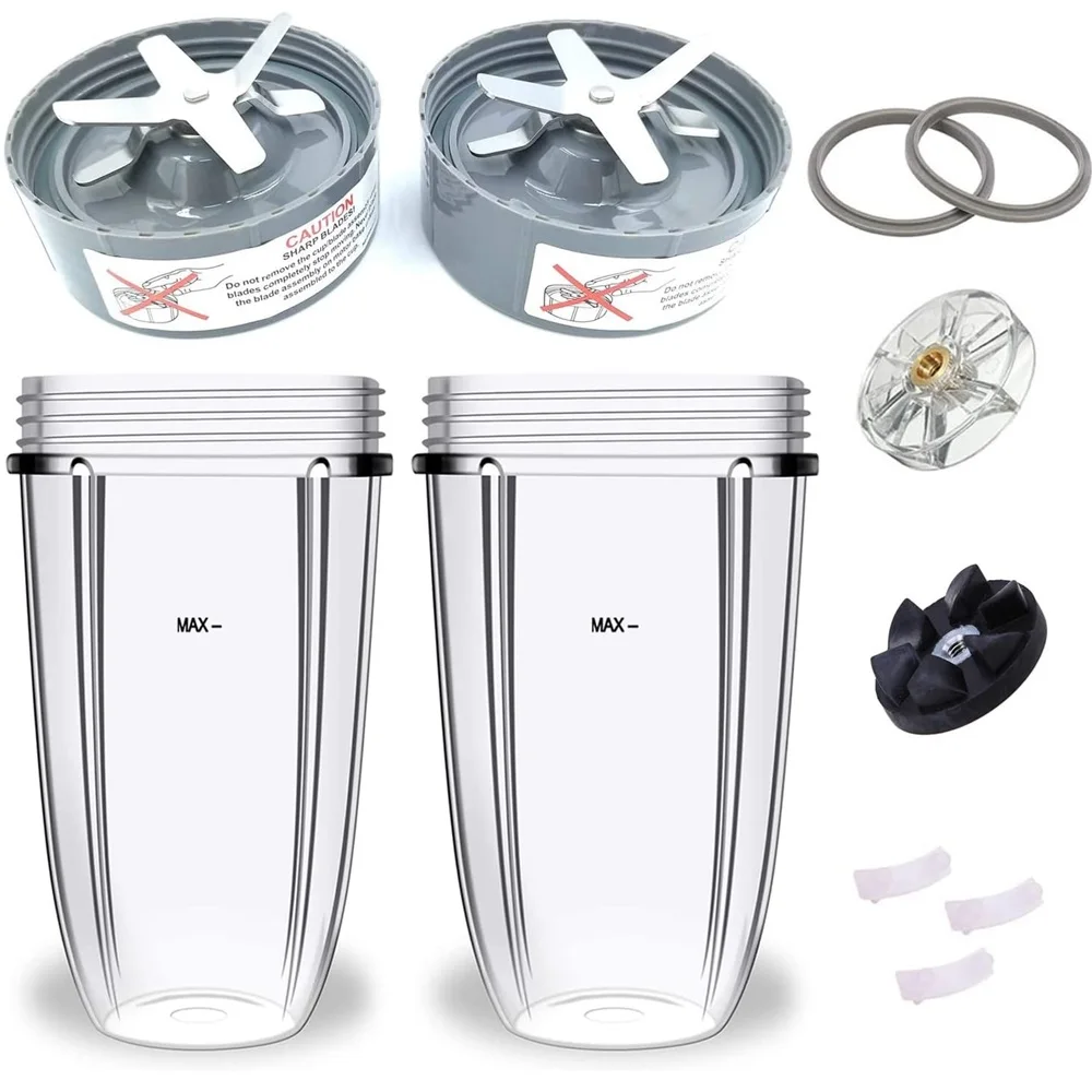 Extractor Blade Replacement Parts & Cups & Rubber Gear & Top Gear & Gaskets & Shock Pad for NutriBullet 600W/900W Series