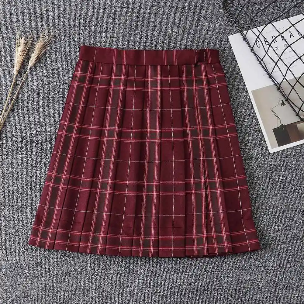 ハイウエストチェック柄スカート 学生服 JK制服 スカート プリーツスカート ビジネス ホーム コットン生地 秋シーズン