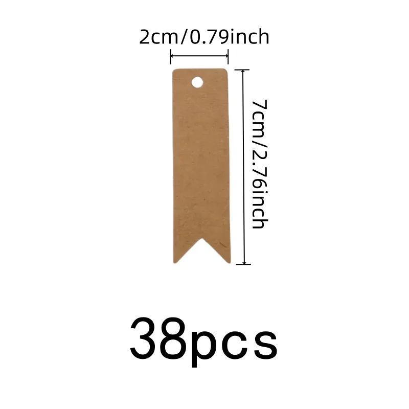 38 pcs Writable Gift Tags, Pre-Punched Hanging Hole and Blank Smooth Surface, ideal for Baking Package Tags