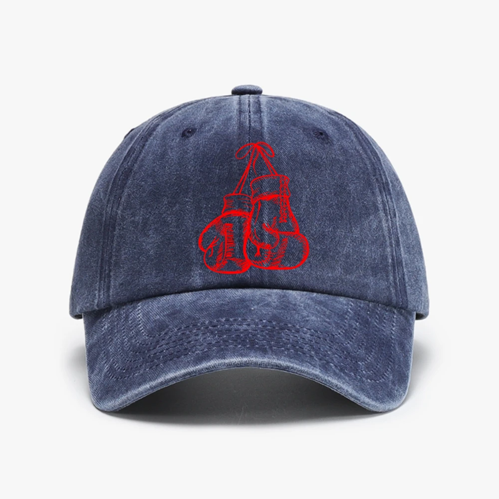 Funny Birthday Gift Retro Love Red Boxing Gloves Gifts Boxer Gift hat Men Boxing sports Washed Baseball Cap Golf cowboy hats