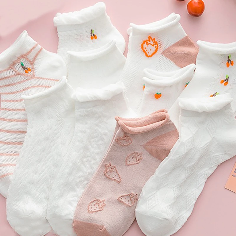 10 Paar unsichtbare Socken für Frauen im Frühjahr und Sommer mit flachem Mund