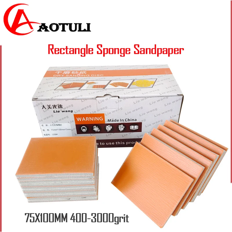 

Sponge Sandpaper Rectangle Foam Sanding Block 75*100mm for Car Polishing Sanding Wet Dry Abrasive Tool Car painting