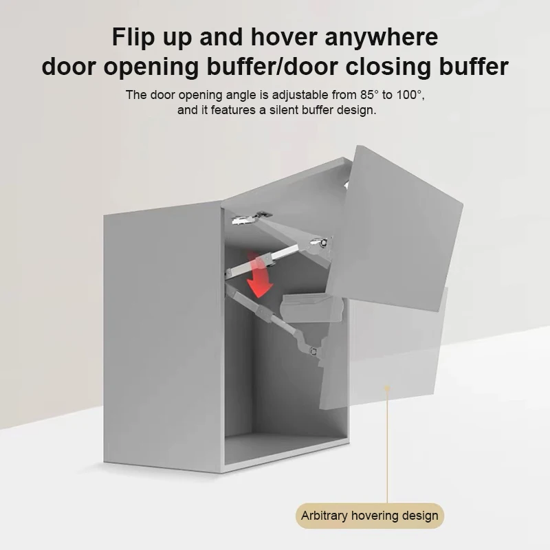 Bifold Support Arm System Furniture Flap Hinge Hydraulic Soft Close Strut Down Adjustable Cabinet Closet Doors Lid Stay Hardware