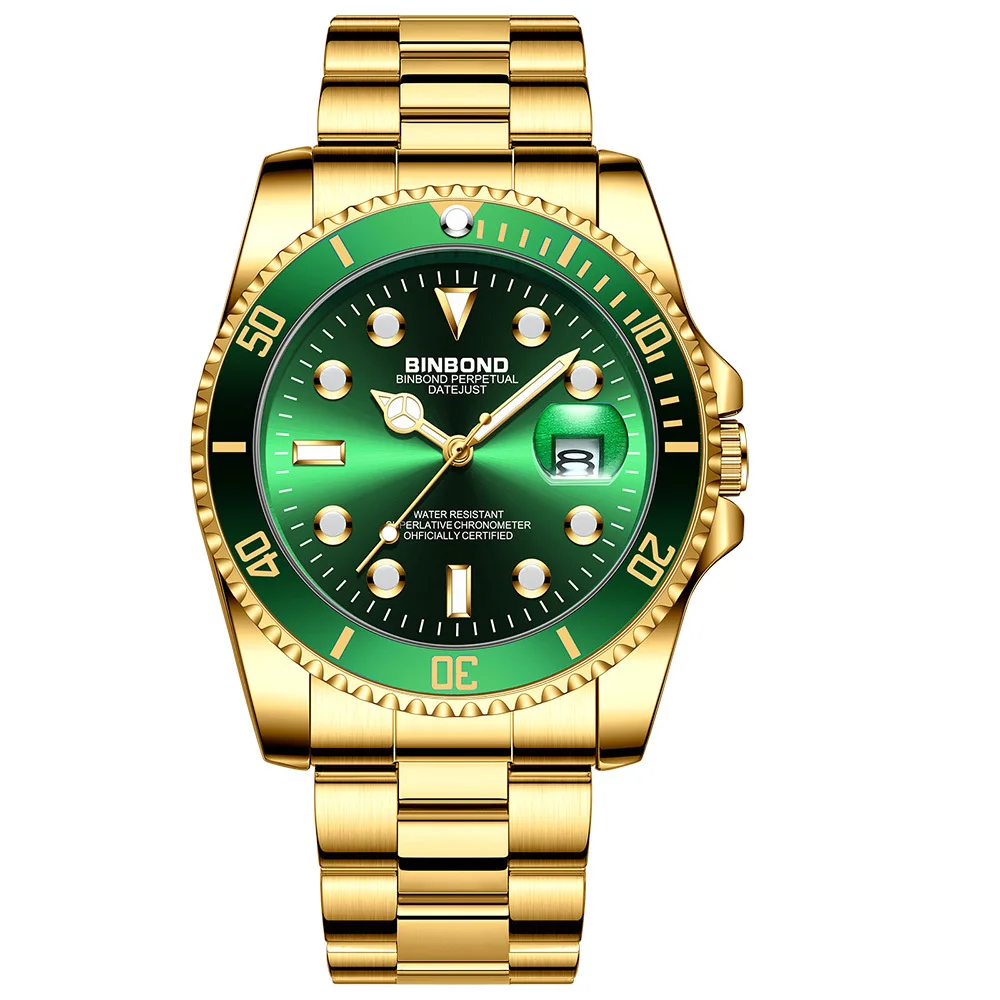 BINBOND Orginal Brand Precise Quartz Watches For Men Luxury Luminous Waterproof Auto Date Men's Watch Casual Reloj Free Ship