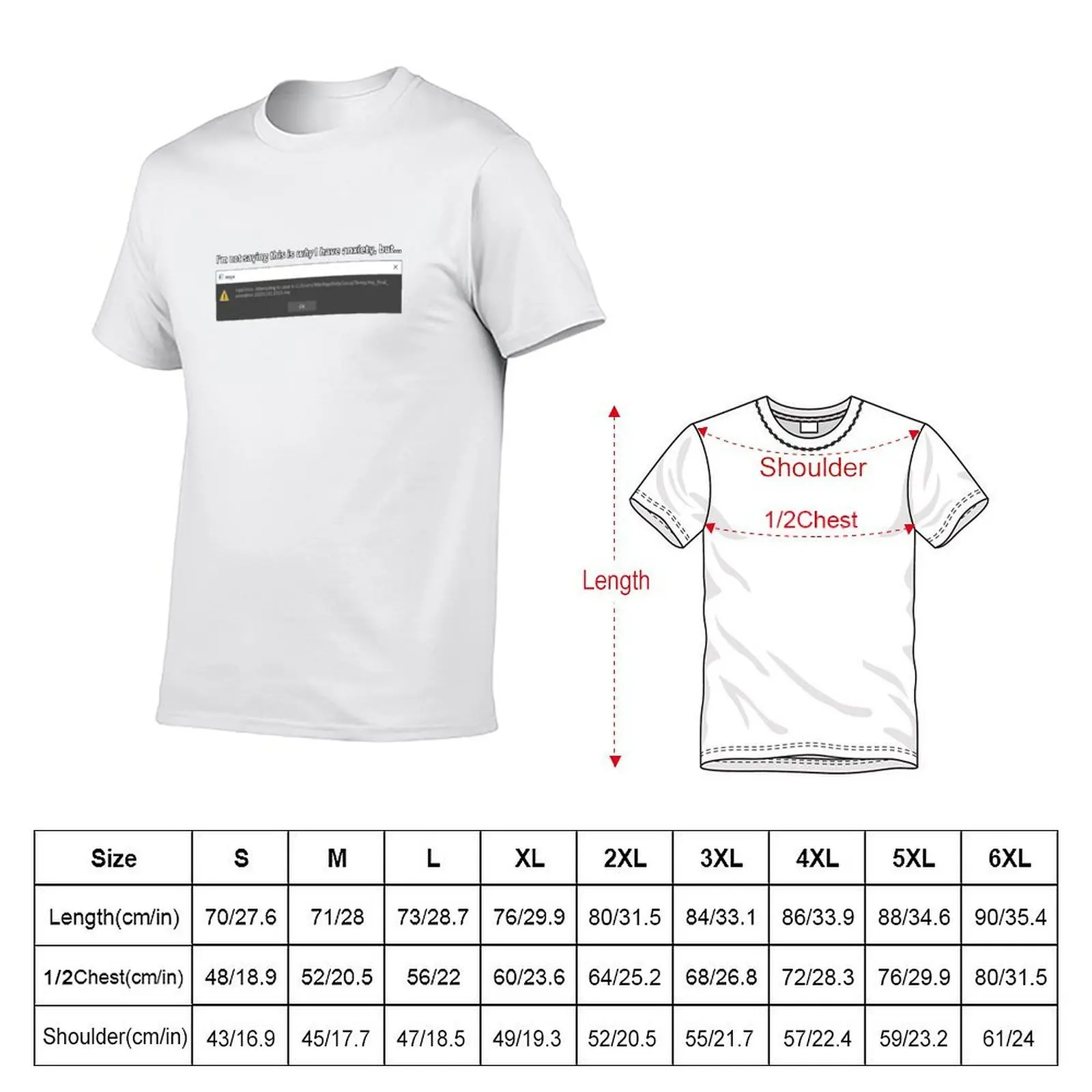 Maya Crash Anxiety - Fatal Error - For Animators T-Shirt Casual Lightweight Short Sleeve Top
