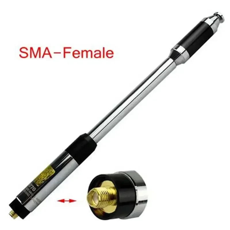 伸縮式デュアルバンド無線アンテナ,高ゲイン,sma-female,収穫,ケンウッド,baofeng,walkie talkie,r770,144 mhz,430mhz,新品