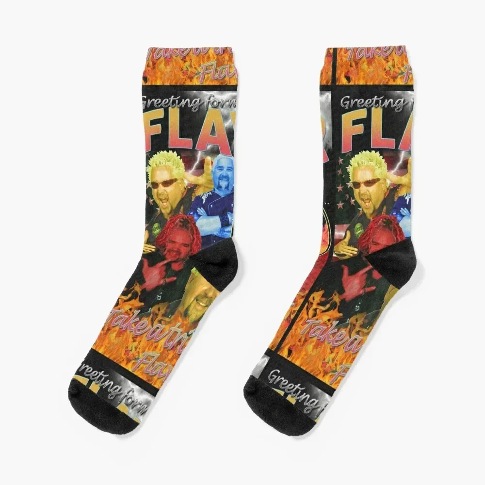 Guy Fieri Flavor Town Vintage Socks kawaii Antiskid soccer cycling Socks Girl Men's