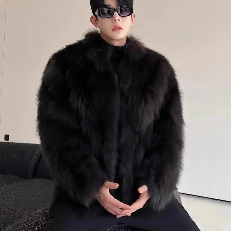 Fox Mink Coat Winter Jacket Jackets For Men Fur Imitation Leather Jacket Thickened Men Fur One Piece Coat Coat Men Winter