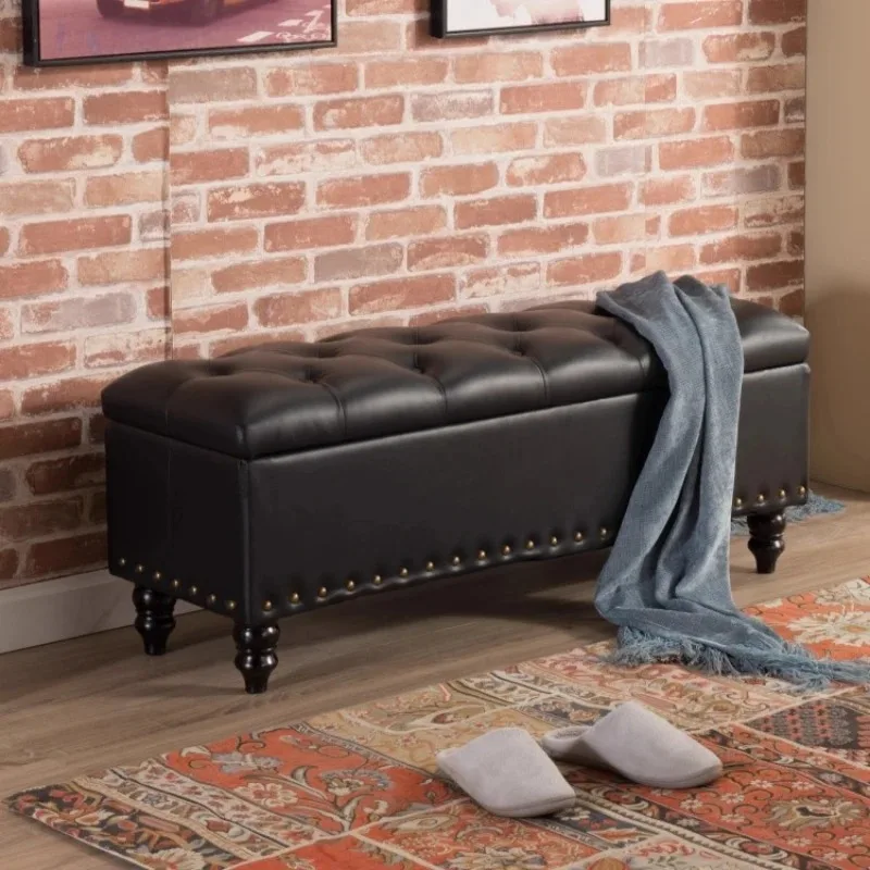 Storage Fitting Room Solid Wood Storage Box European Bedside Sofa Ottomans Bench for Sitting Shoe Changing Stool