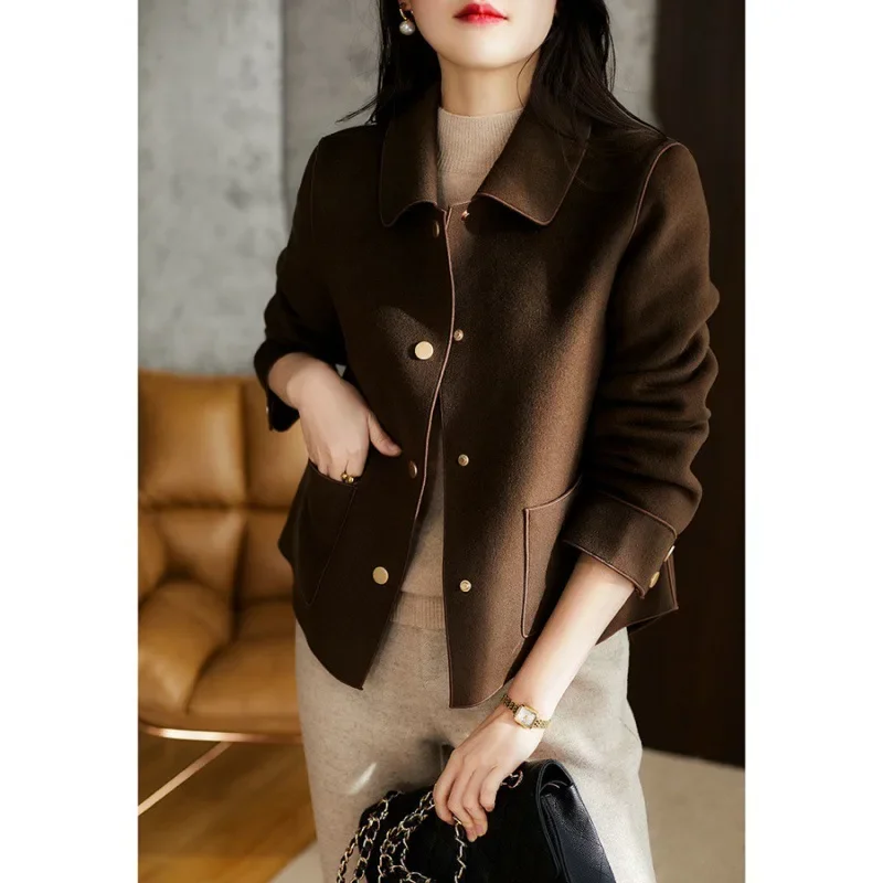 Wtg391664vl Korean Style Double-sided Woolen Short Jacket Good Fit Wearable Thickened Loose Fit For All Seasons