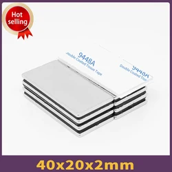 40x20x2mm Block Strong Powerful Magnets With 3M Self - Adhesive 40*20*2 Long Neodymium Magnet Sheet 40x20x2