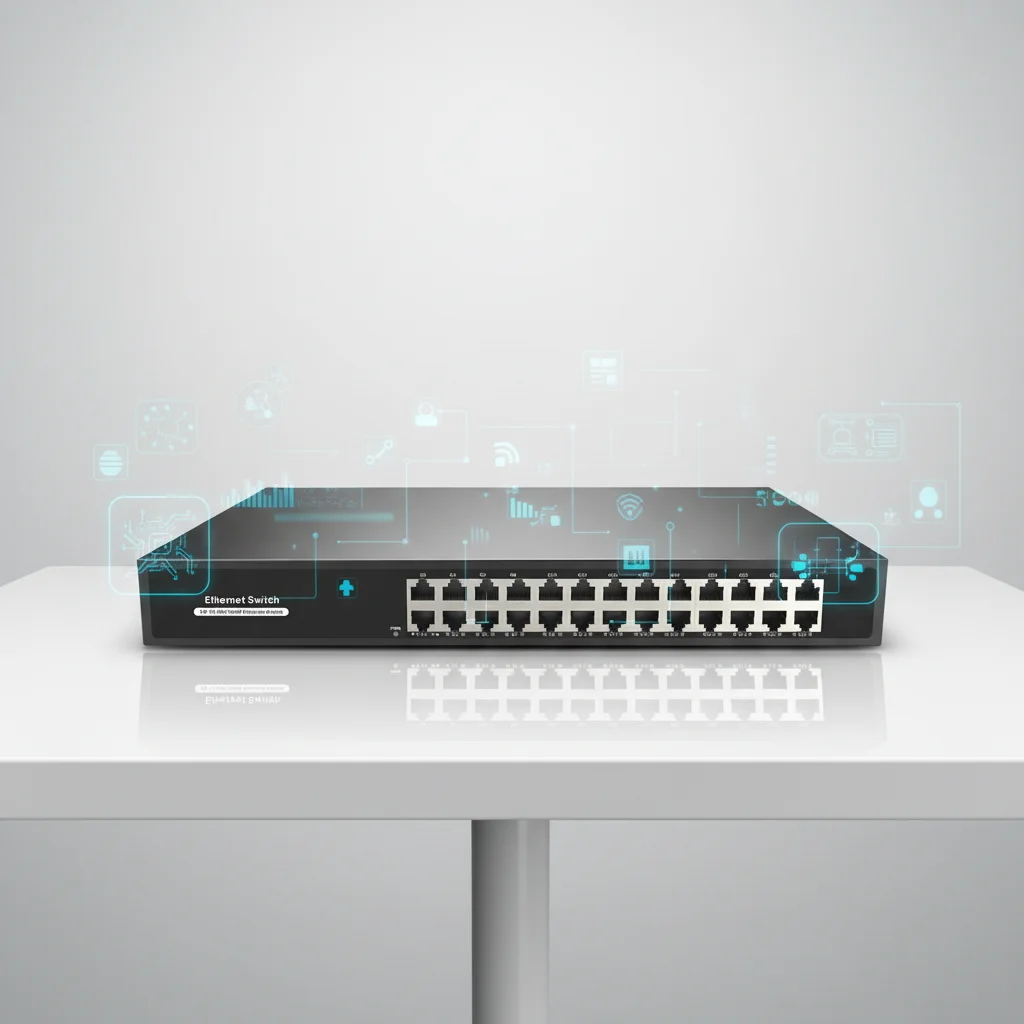 Gigabit 24 Ports Ethernet Security Switch AC100-240V Built-in Single Power Supply
