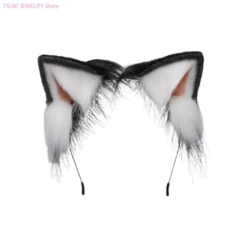 62ke Plush Headwear Ears Setas festa cosplay para Halloween