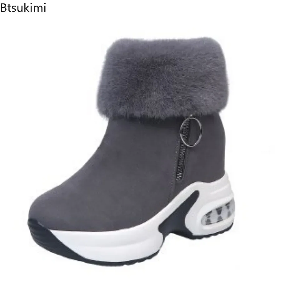 New2024 botas de neve casuais femininas inverno manter quente tênis plataforma sola grossa sapatos de moda feminina senhoras zíper tornozelo botas