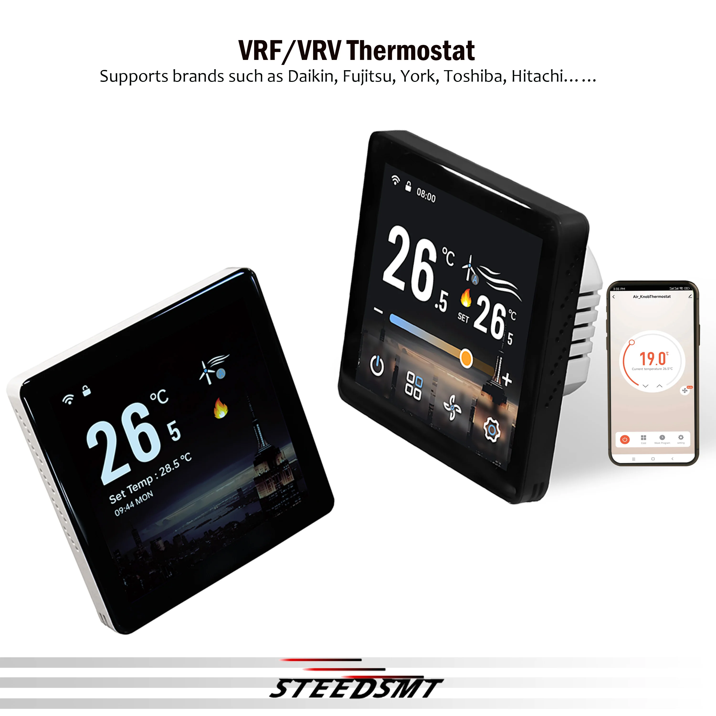 TERMOSTATO VRF/VRV para Smrat TUYA ZIGBEE Compatible con sistemas de aire acondicionado central Daikin,Fujitsu,Mitsubishi,York,Toshiba