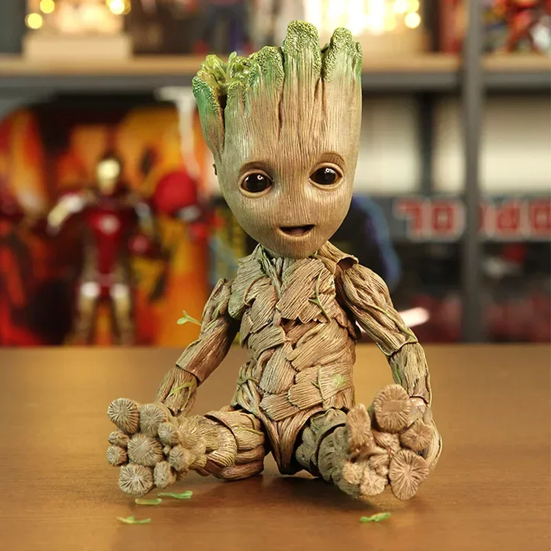 The Avengers Marvel  Groot Little Tree Man Anime Movie Character Modeling Figure Movable Joint Model Cute Children Holiday