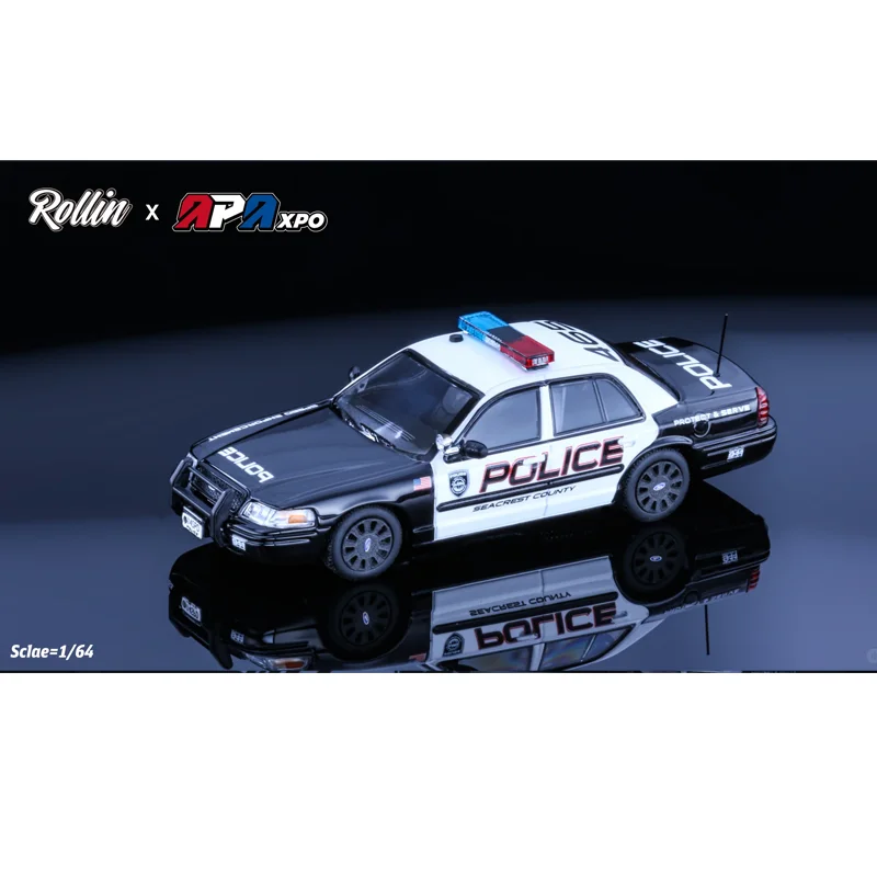 جديد في المخزون لعبة سيارة الشرطة رولين Apaxp 1:64 NFS Crown Scpd Haifeng County Cv مصنوعة من خليط معدني مواد Diecast Apa 2025 نموذج المعرض