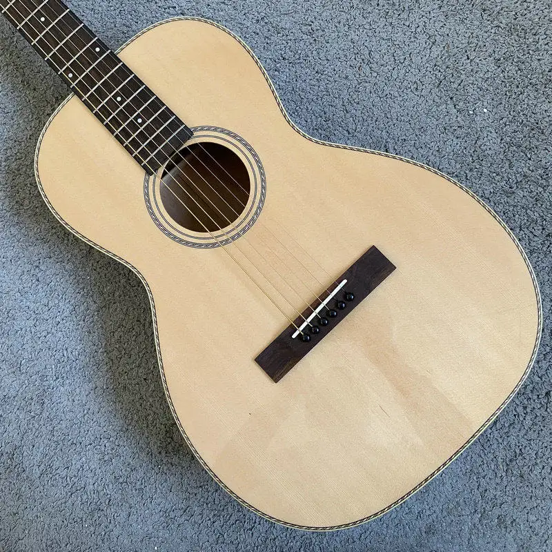 K101 38 Inch Parlor Folk Guitar All Solid Body Premium Sample Unit High Craftsmanship 20 Fret Steel String