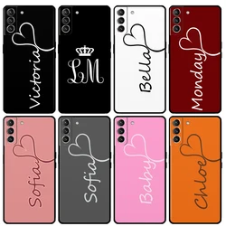 PERSONALISED CUSTOM INITIALS NAME Case For Samsung Galaxy S23 S22 Ultra S20 S21 FE S8 S9 S10 Plus Note 10 20 Ultra Back Cover