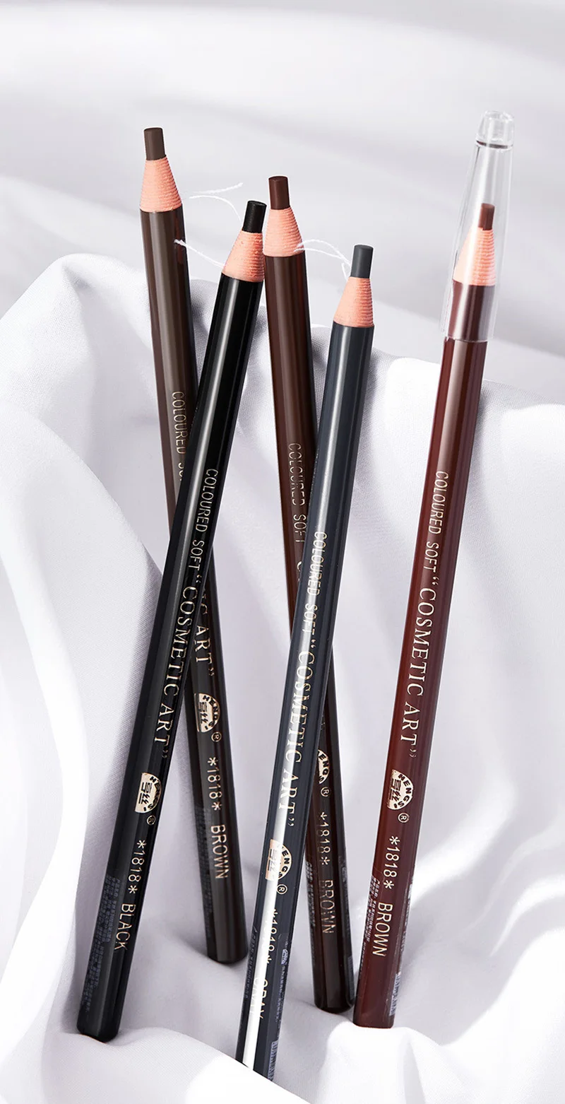 12 قطعة قلم الحواجب مستحضرات التجميل النساء ماكياج تينت مقاوم للماء Hensi قلم رصاص رخيص أسود براون المتاحة الجمال الطبيعي بالجملة #4