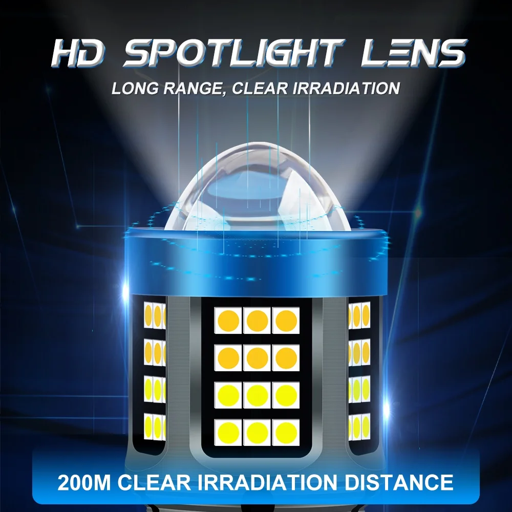 20000Lm H4 LED Moto H6 BA20D P15D LED Motorcycle Headlight Bulbs 3570 CSP Lens White Yellow Hi Lo Lamp Scooter Accessories 12V