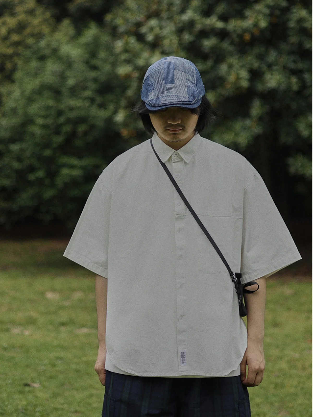 

Loose Fit Short Sleeve Pocket Shirt Unisex Summer Casual Versatile Japanese Style Youth Trendy Outerwear Shirt for Young Adults