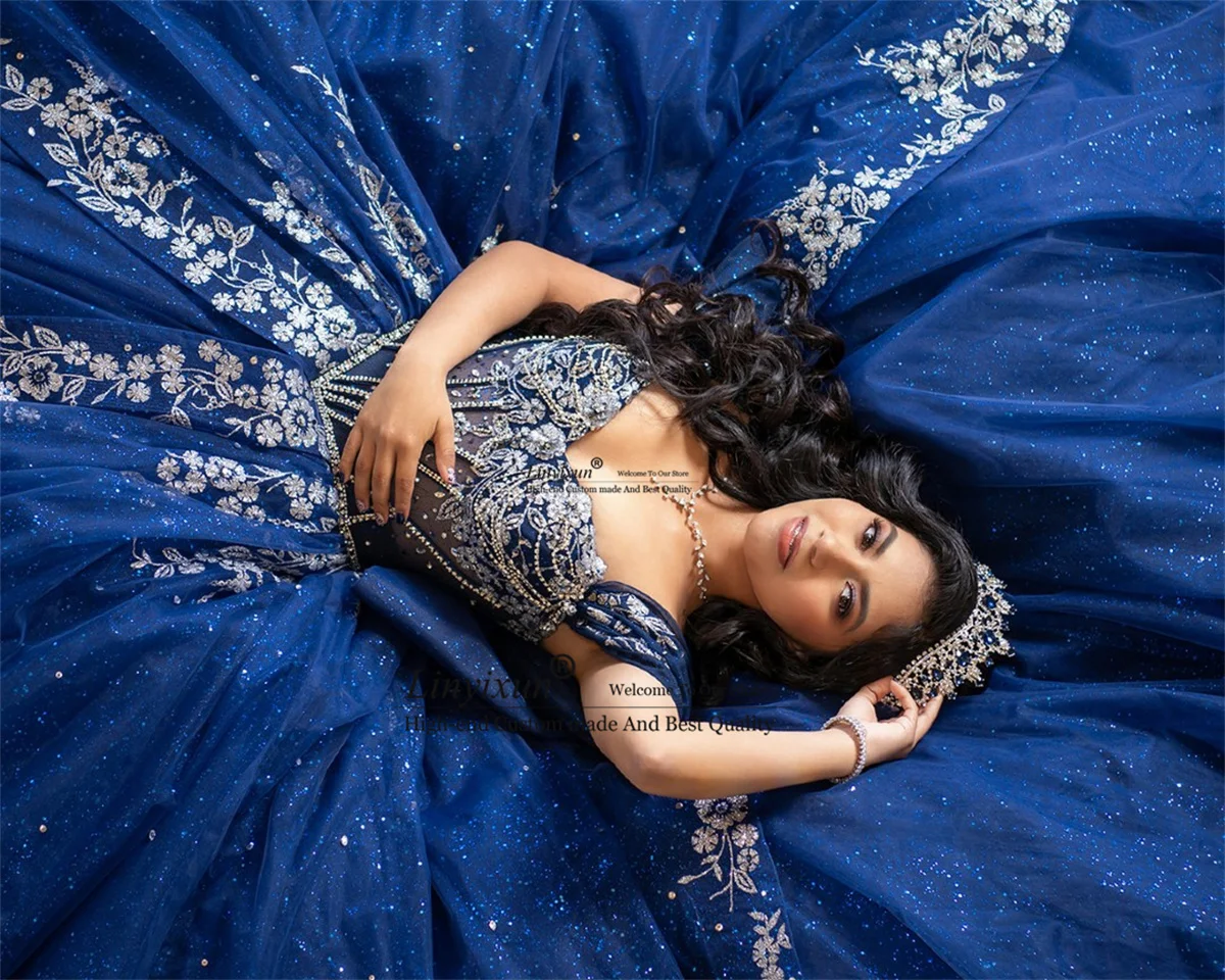 Robe De bal Quinceanera robes Appliques dentelle 3D Floar personnalisé princesse hors épaule mexicaine douce 16 robe robes De 15 Ano